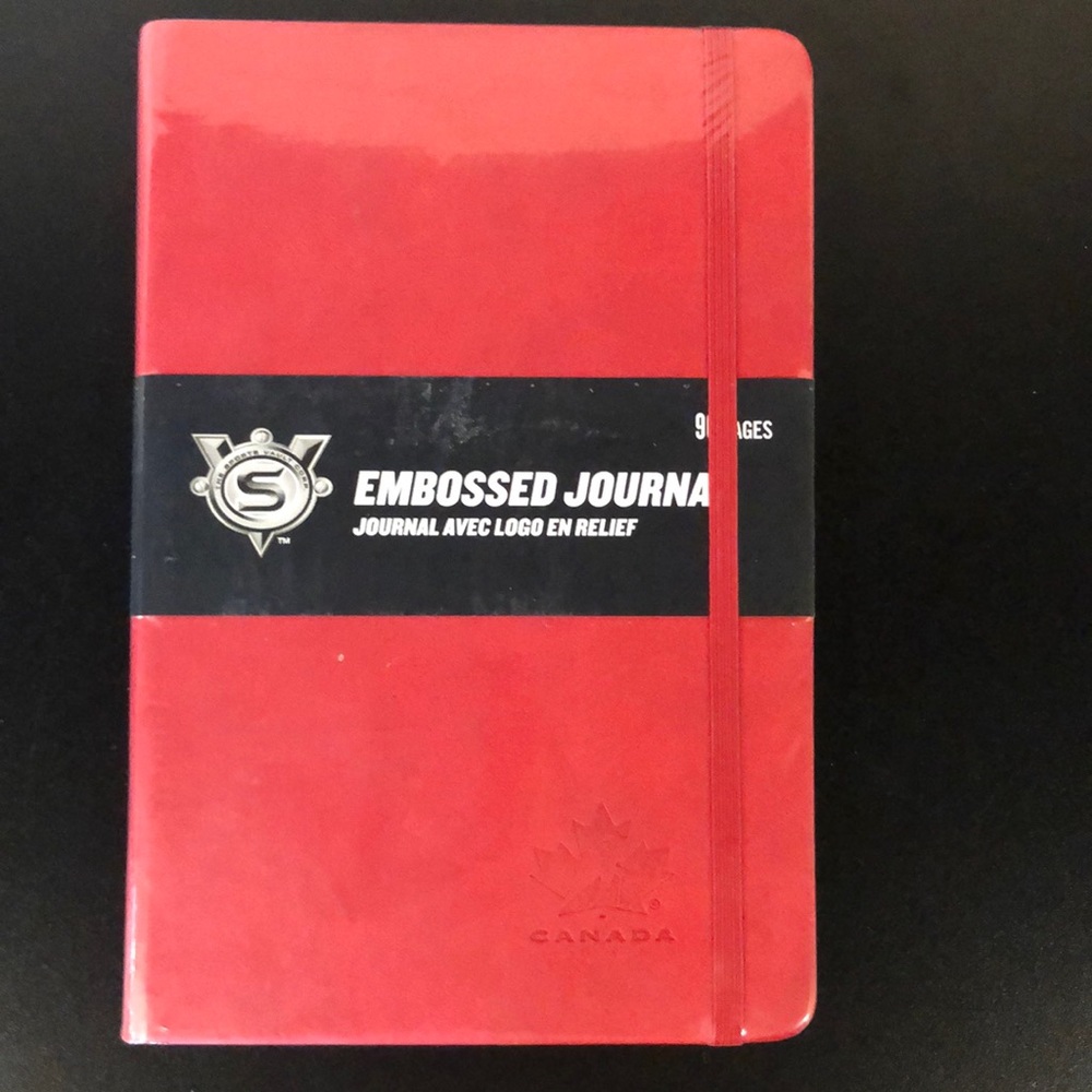 Red Canada Hockey Embossed Journal
